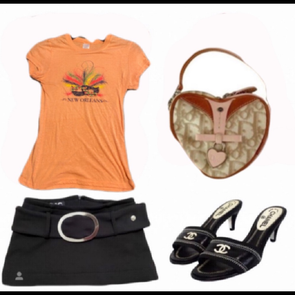 Orange New Orleans y2k women fitted tee